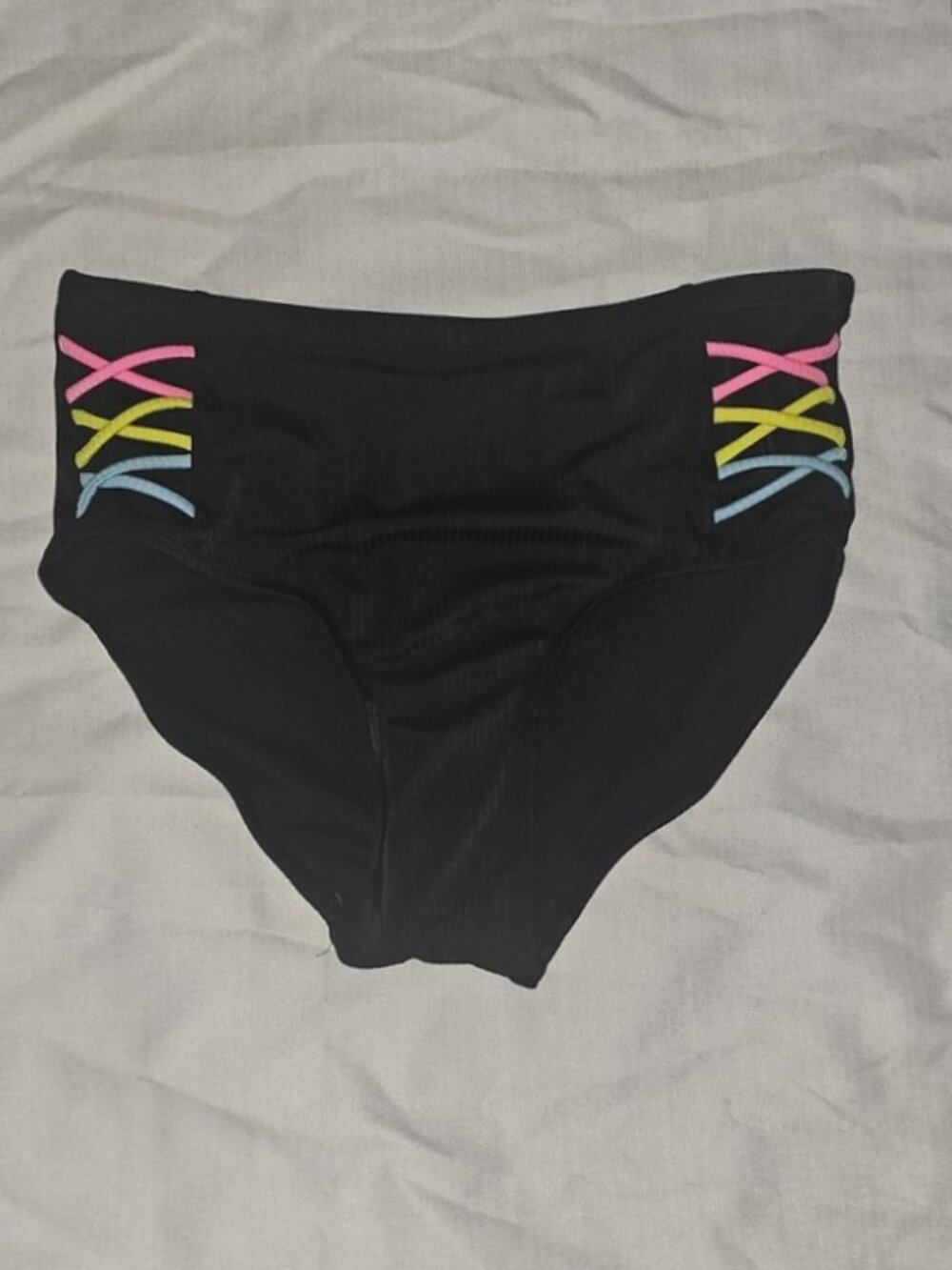 Justice Girls XL 16/18 Black Swim Bottoms Used